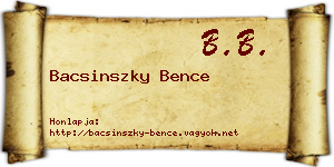 Bacsinszky Bence névjegykártya