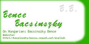 bence bacsinszky business card